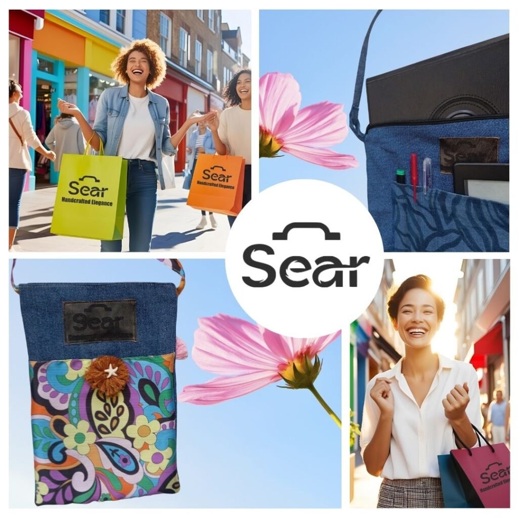 shopping-with-sear-bags People shopping with Sear handmade bags